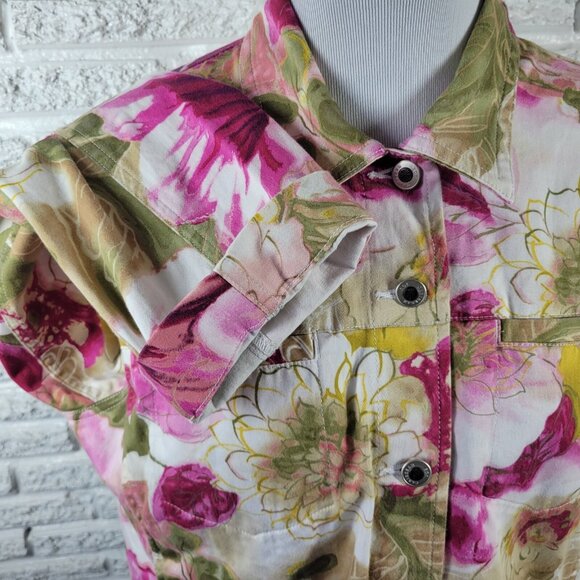 Caribbean Joe Womens Jacket Extra Large XL Blazer Cotton Blend Pink SWE6E - Picture 5 of 8